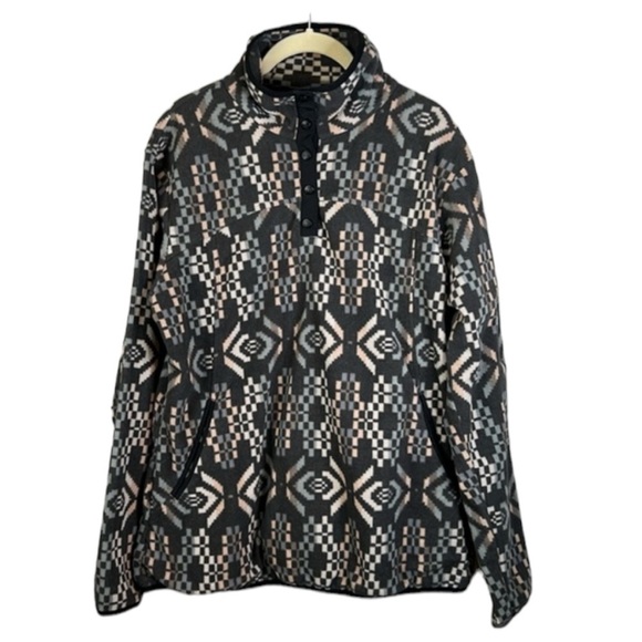 Woolrich Nordic Western Aztec Fleece Pocket Pullover Sweater Jacket Size L - Picture 1 of 11